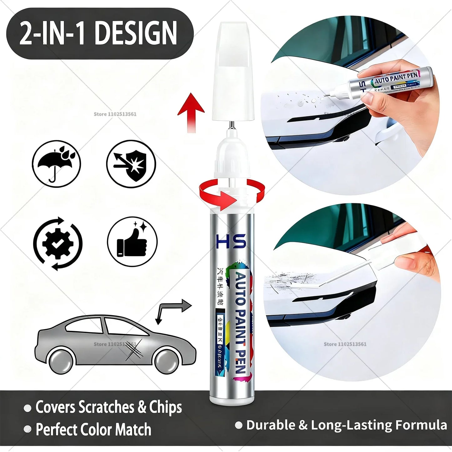 Car Paint Repair Pen For Volkswagen Polo Touch Up Scratch Remover DIY Auto Accessories Orange White LC9A Red LS3M Silver A7W