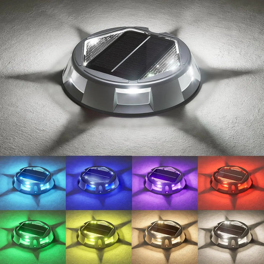 1/2/4PCS RGB Solar Ground Lights Solar Lights Outdoor IP68 Waterproof Solar Powered Landscape Lighting for Garden Yard Pathway