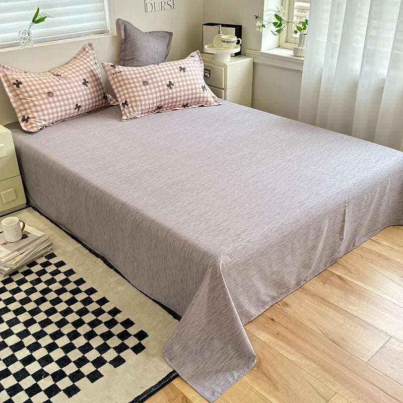 Korean Ins Pink Plaid Duvet Cover Set Queen King Bowknot Print Bedding Set Skin Friendly Soft Comforter Cover Sheets Pillowcases