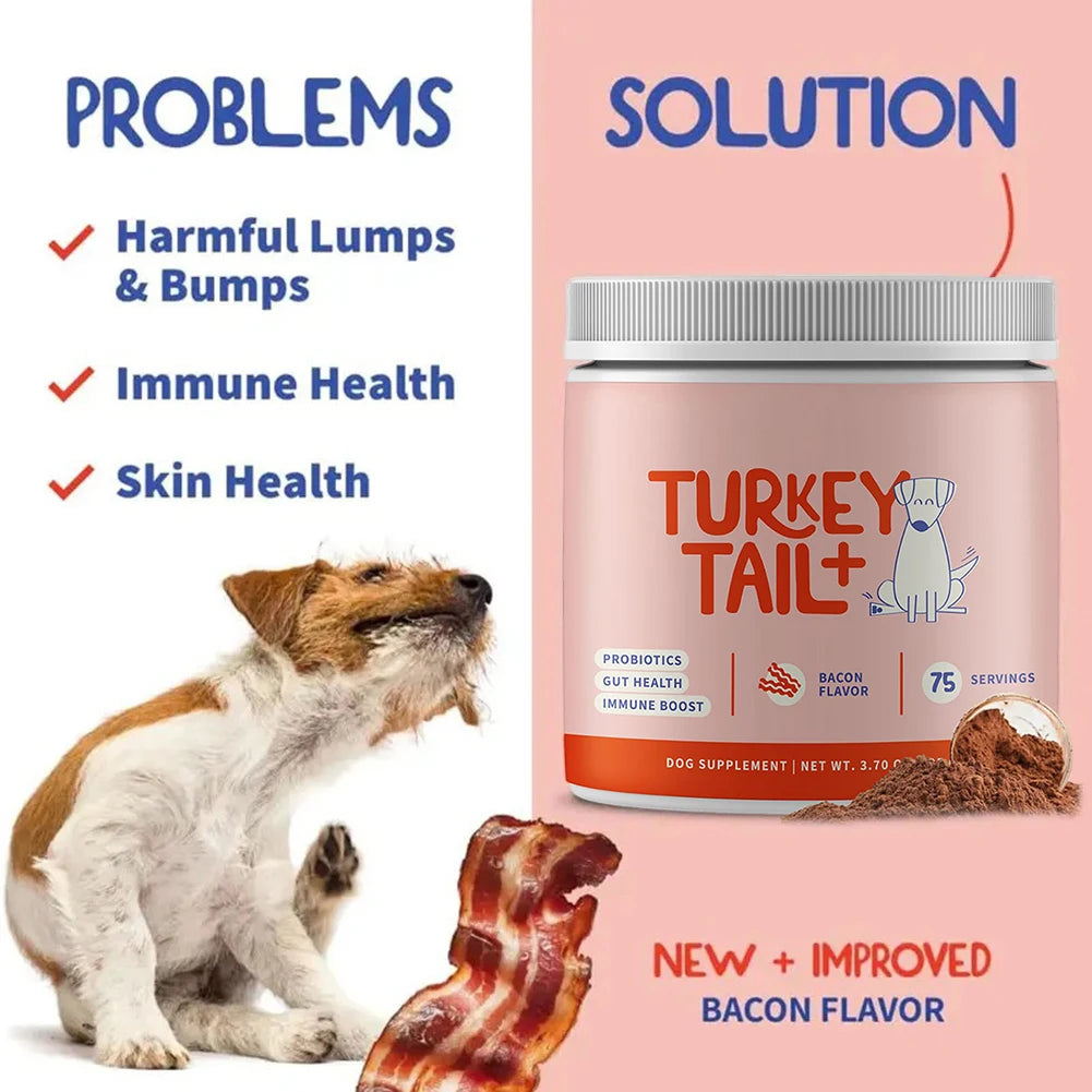 100g Turkey Tail Mushroom Supplements for Dogs Pet Turkey Tail Mushroom Supplement Support Premium Vitamins for Pet Health Care