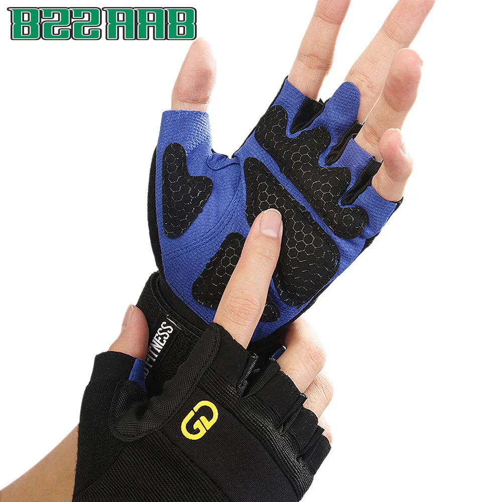 1Pair Workout Gloves with Wrist Support & Full Palm Protection, Multi-Sport Gym Gear for Crossfit/Bodybuilding/Hanging