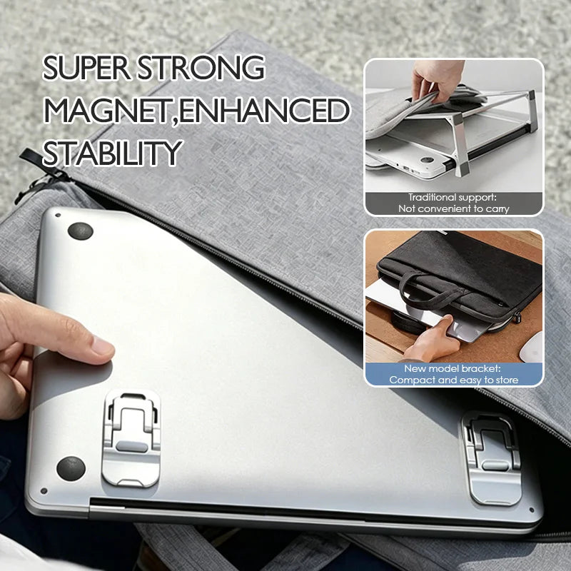Lereach Mini Aluminum Laptop Stand 2 Adjustable Height Portable Foldable Notebook Riser Ergonomic Cooling Support