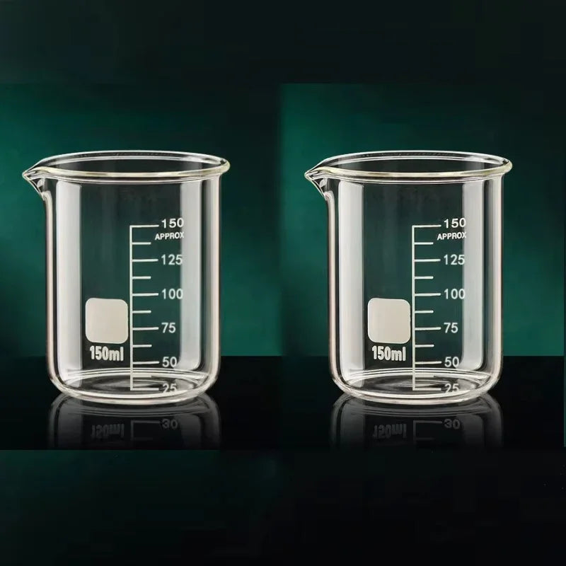 JUSTINLAU High Borosilicate Glass Beaker Clear Measuring Cup with Scale Laboratory Home Kitchen Baking Tool Multifunction Supply