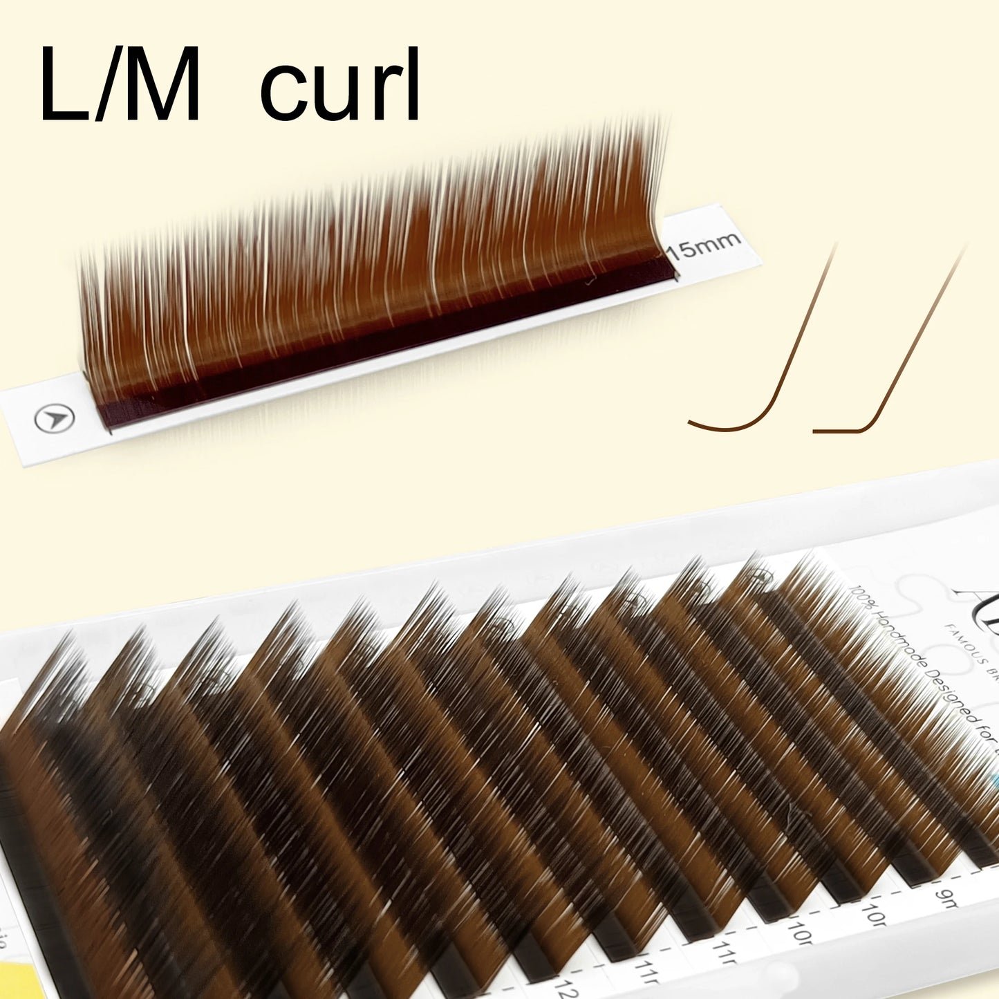 Abonnie M curl Brown Classic Lashes Extensions Chocolate Colored Eyelashes Fluffy Lashes