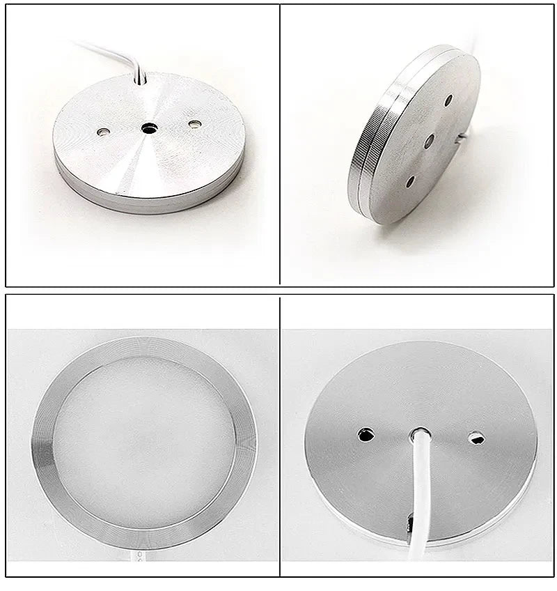 Led Under Cabinet Light 3W Round Dimmable Puck Lamp Kit with 5V USB Switch Interior Home Showcase Cupboard Mini Spot Downlights