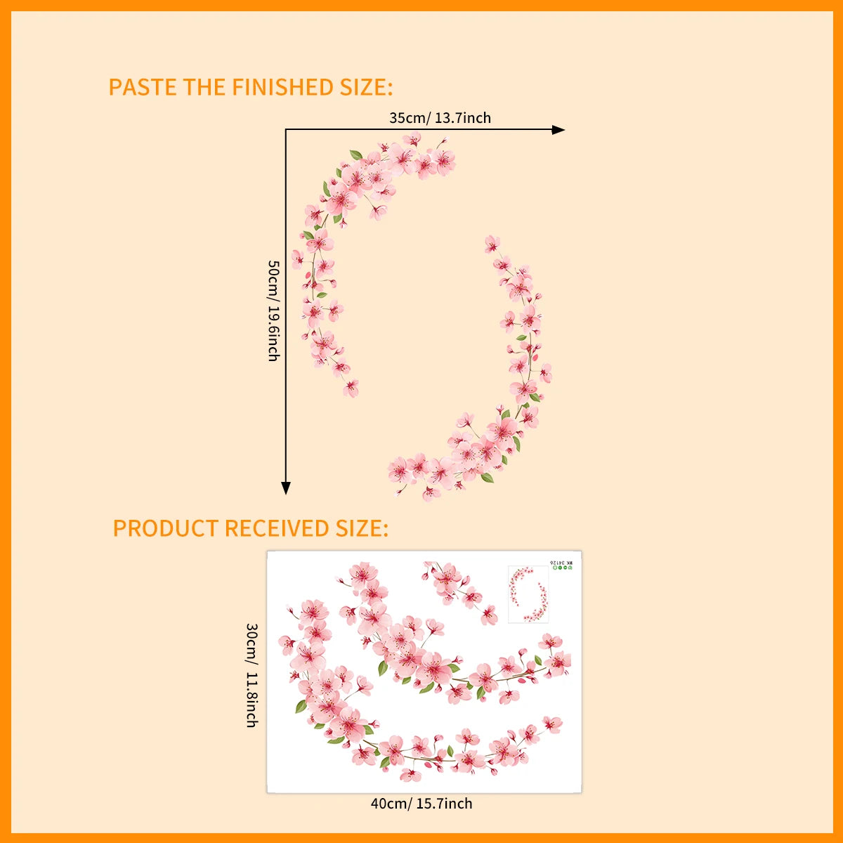 1PC Creative floral window stickers with cute peach blossom patterns, suitable for decorating living rooms, bedrooms, home furni