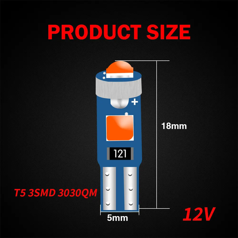 KEIN 10PCS 12V 24V T3 T4.2 T4.7 T5 B8.5D B8.4 B8.4D B8.3 B8.5 T4 509T bX8.4d W3W Led Bulb Instrument Dashboard Car Truck Light