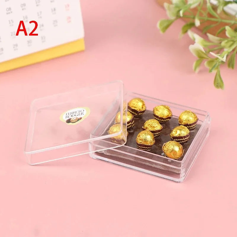 1/12 Scale Dollhouse Mini Boxed Chocolate Model, Simulated Fake Food, Kitchen Decor