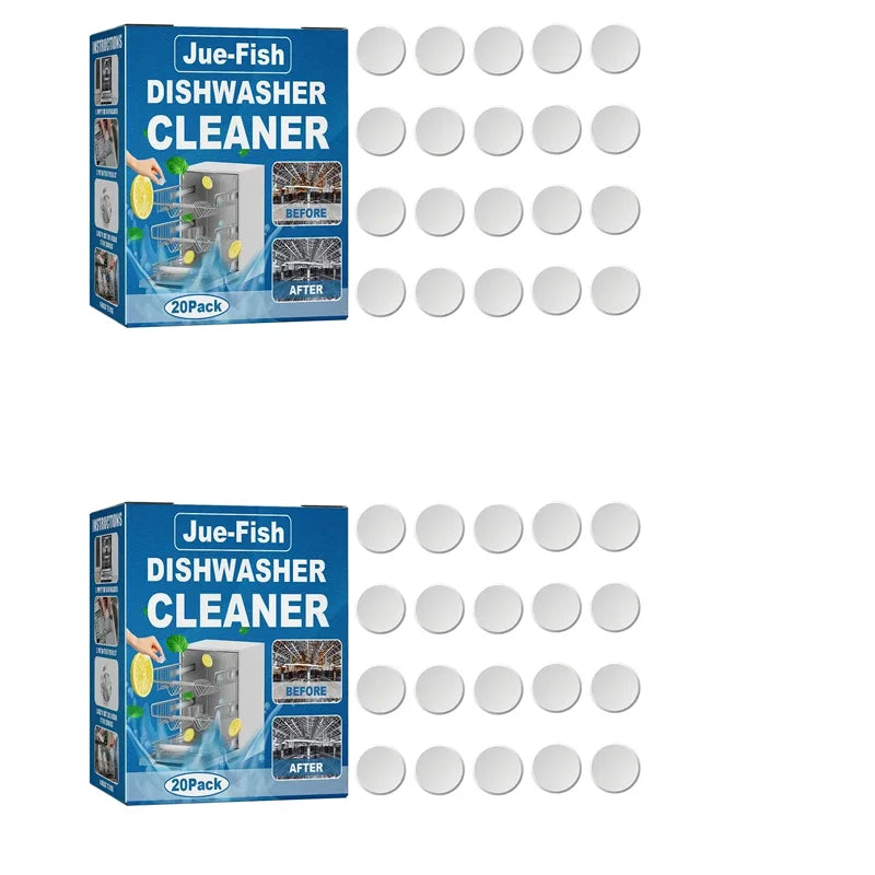 20/40PCS Dishwasher Cleaner Tablets Surfactant Deep Clean Remove Oil Dirt Limescale Antibacterial All in One Kitchen Cleaning To