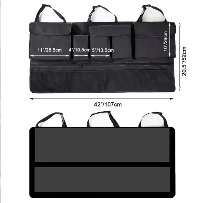 Car Trunk Organizer Backseat Storage Bag High Capacity Multi-use Oxford Car Seat Back Organizers Automobile Interior