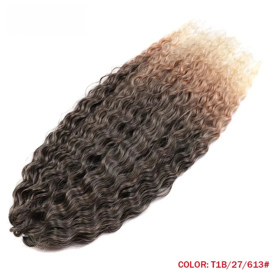 LOVE ME 22 Inch 300g/3pcs Ariel Curl Hair Water Wave Twist Crochet Hair Synthetic Ombre Rainbow Color Braiding Hair Extensions