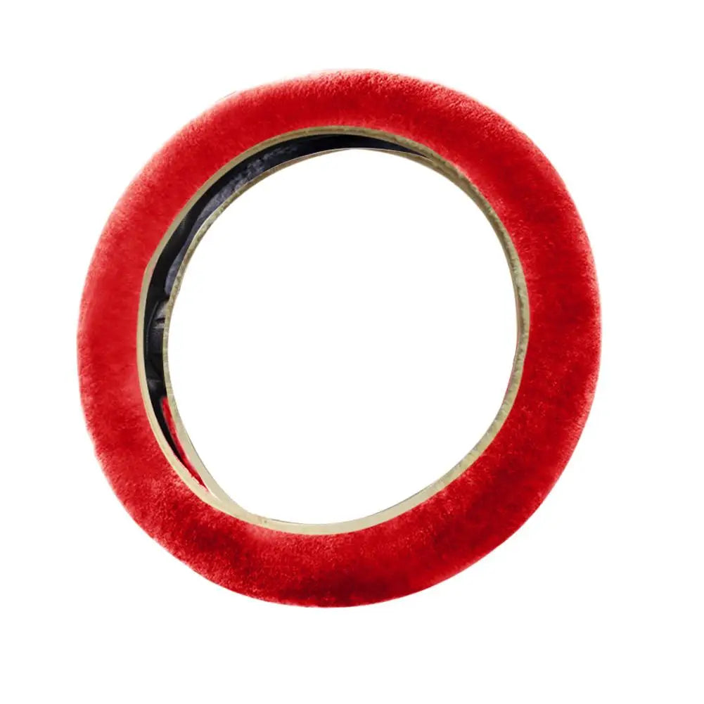 Super Soft Plush Car Steering Wheel Cover Universal Steering-Wheel On Auto The Faux 37/38cm Handlebar Fur Warm K4I7