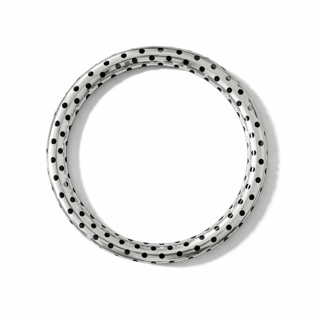 Polka Dot Pattern Steering Wheel Cover Leather Material Comfortable Hand Feel Car Protective Sleeve Easy To Install Stylish Look