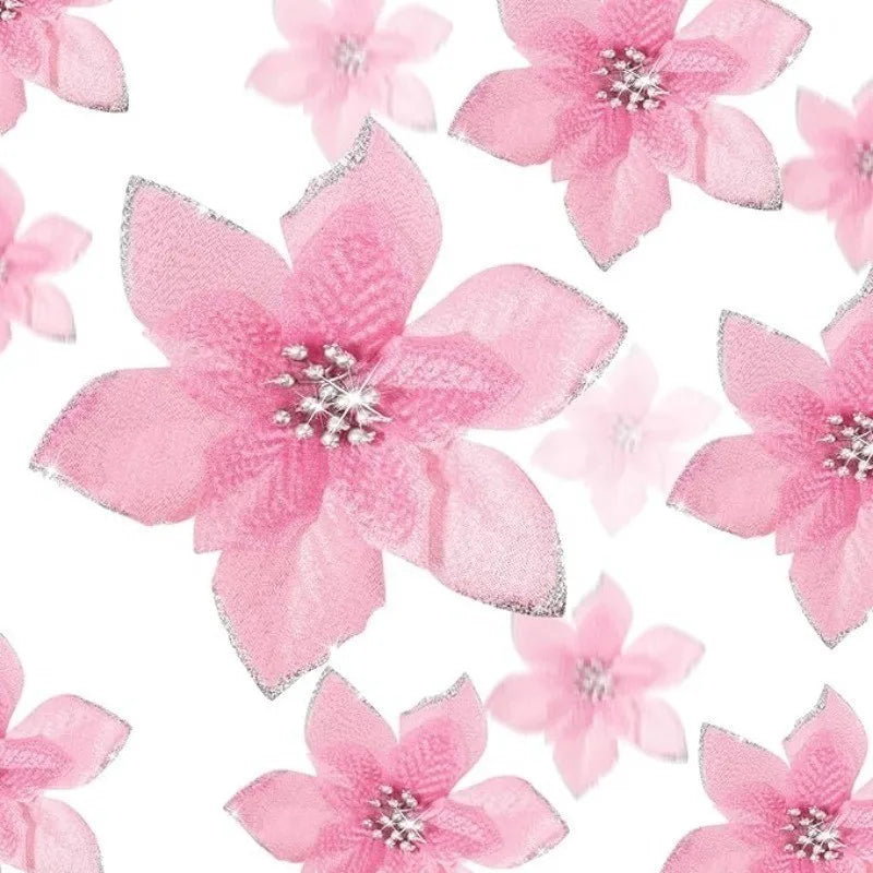 5Pcs Pink Artificial Flowers Berry Christmas Tree Ornament for Xmas Wedding Wreath Decoration New Year 2026 Wreath Accessories