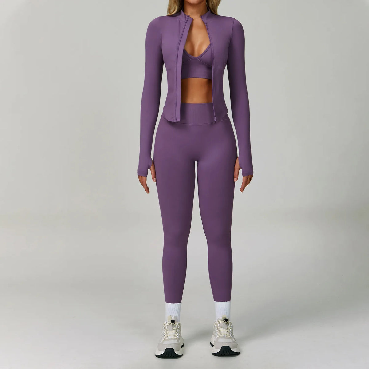 2/3PCS Seamless Yoga Set Gym Workout Athletic Wear Women Legging Fitness Bra Crop Top Long Sleeve Sports Shorts Activewear XP272