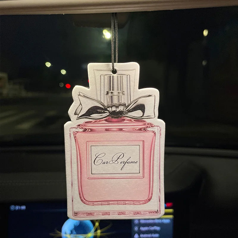 Car Aromatherapy Perfume Air Freshener Japanese Cartoon Anime Rearview Mirror Fragrance Pendant Toilet Air Outlet Pink Bottle