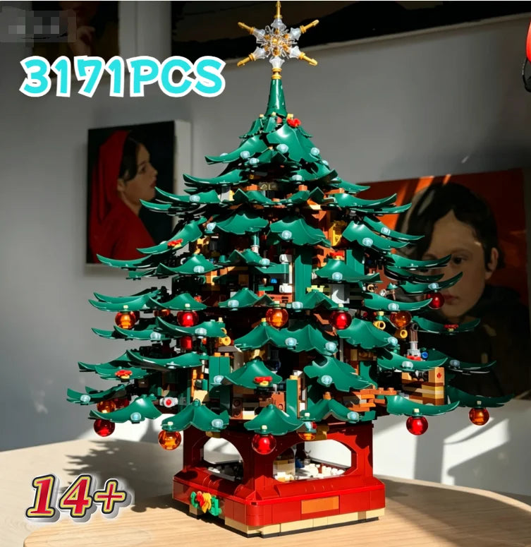 2026 Fresh Launch 3171PCS Christmas Tree Building Bricks DIY Model  Household Decor Xmas Birthday Presents Christmas Toys gifts