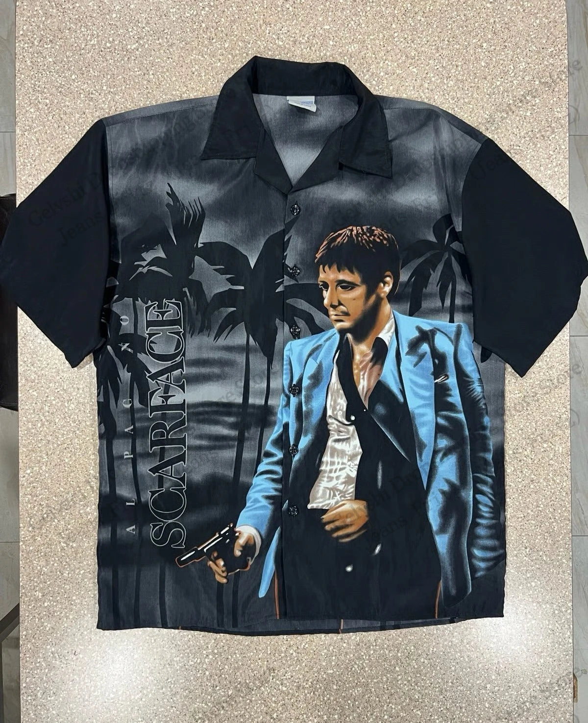 Hot Movie Scarface Hawaiian Shirt Tony Montana 3d Print Shirt Men Women Fashion Short Sleeve Casual Shirts Blouse Elastic Shirt