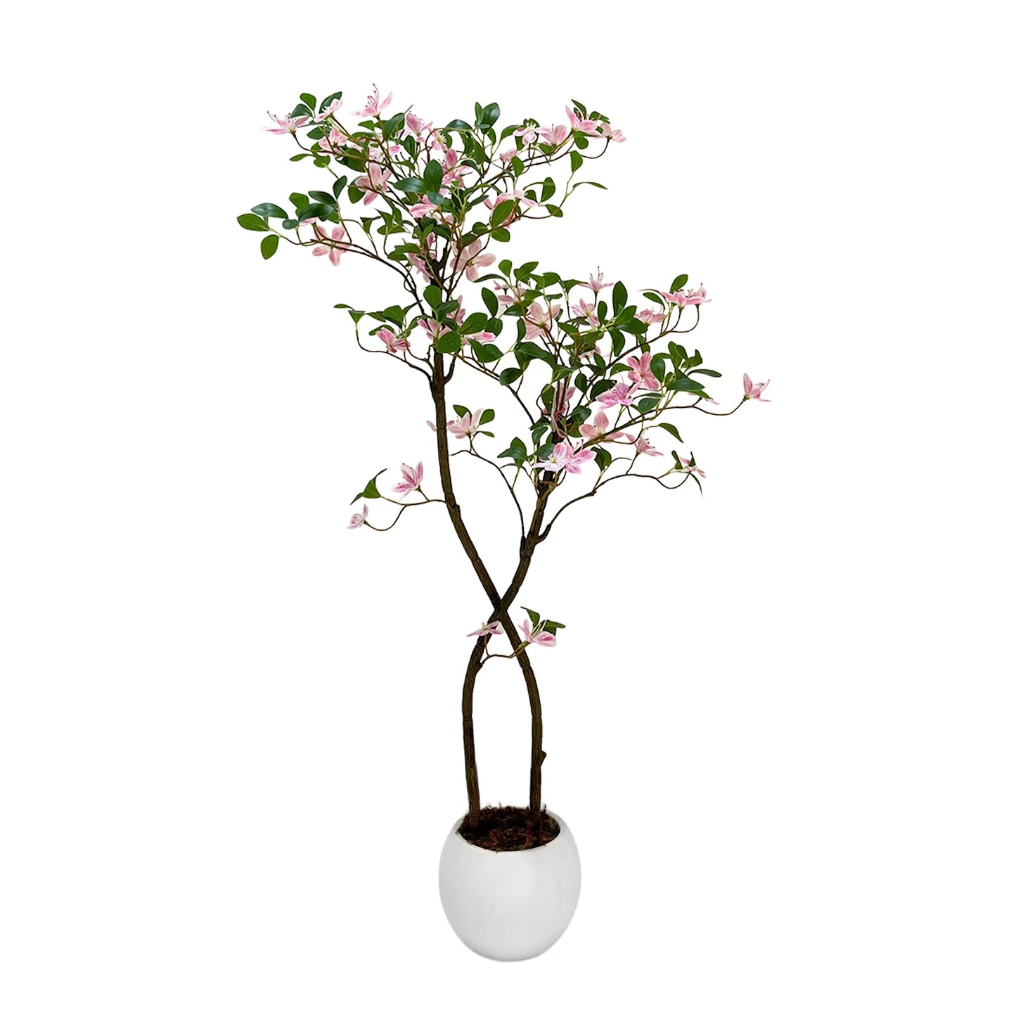 Artificial Jasmine Plant, Tall Faux Jasmine Tree, Realistic Fake Blossoming Tree with Flowers for Indoor Outdoor Garden Porch Home Office