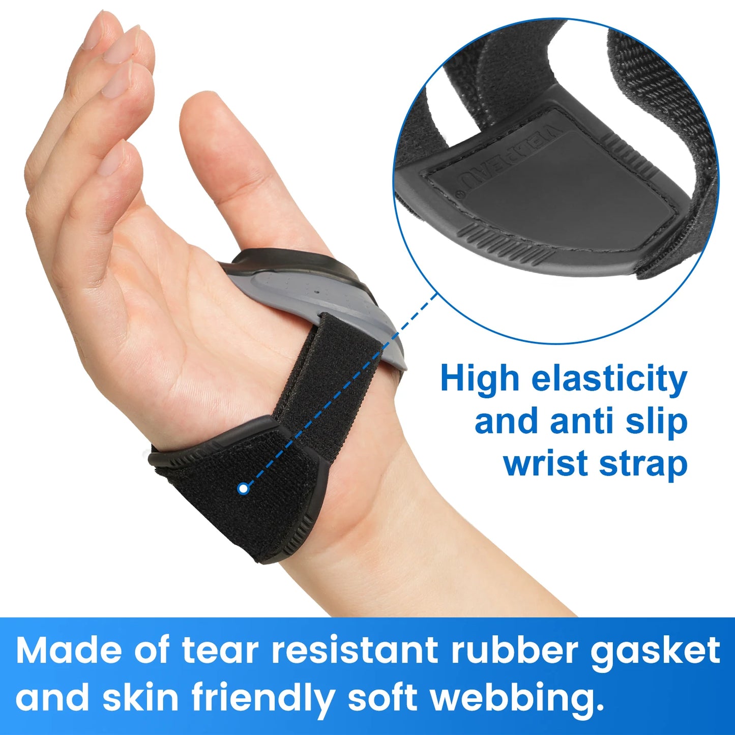 VELPEAU CMC Thumb Brace with Compression Sleeve, Thumb Joint Splint for Osteoarthritis Arthritis and Basal Thumb Support