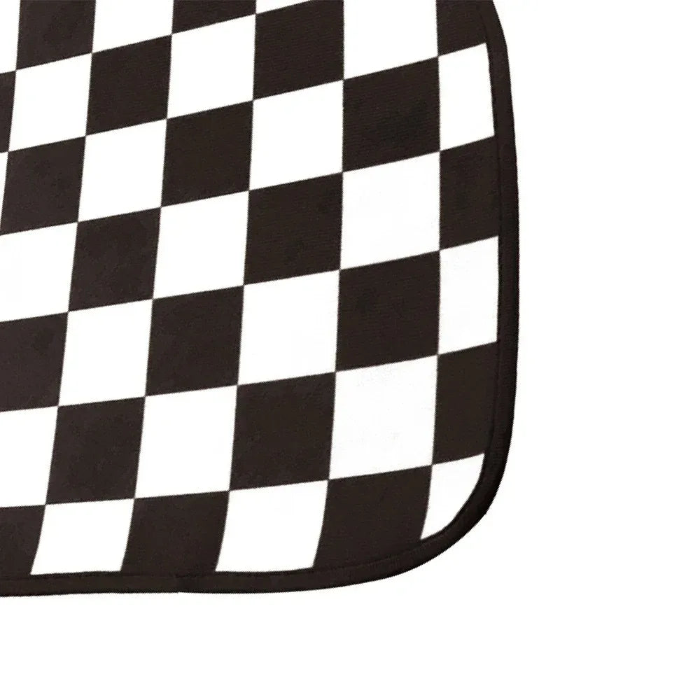 New General JDM Racing Culture Red Grid Car Foot Mat Accessories Classic Carpet Foot Mat 4PCS Foot Mat
