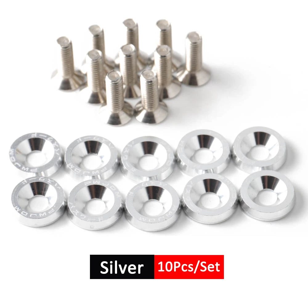 1Set Billet Aluminum Fender Bumper Washer Bolt Engine Bay Screw Dress Up Kit JDM M6x20mm Bolts  2026   NEW