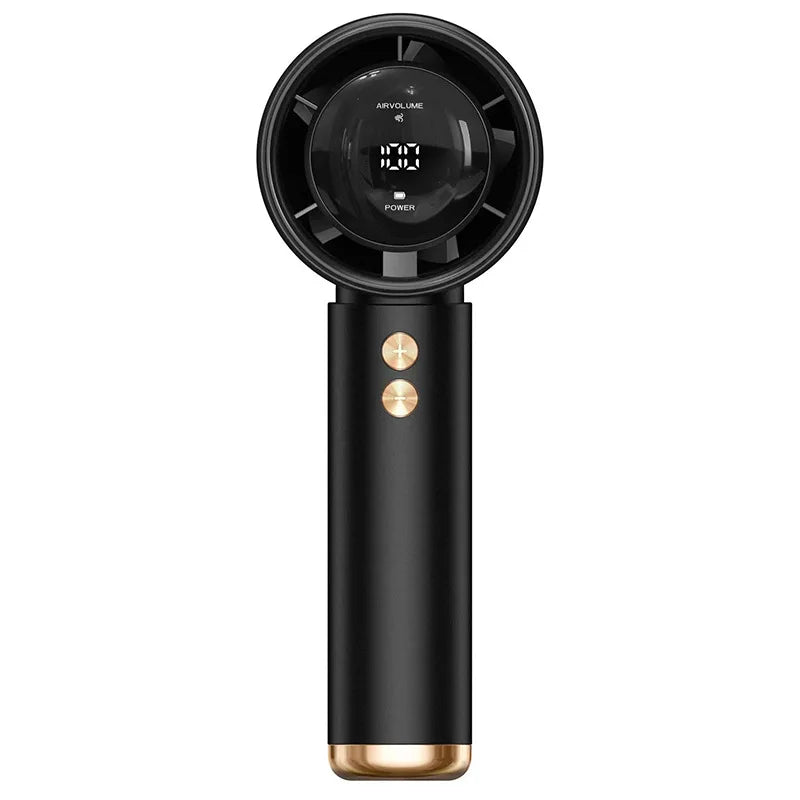 Fan Handheld Portable Mini Air Cooler LED Display USB Rechargeable 5 Speeds Adjustable Efficient Cooling Quiet for Outdoor