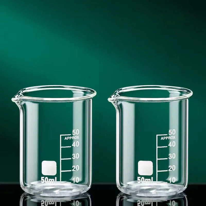 JUSTINLAU High Borosilicate Glass Beaker Clear Measuring Cup with Scale Laboratory Home Kitchen Baking Tool Multifunction Supply