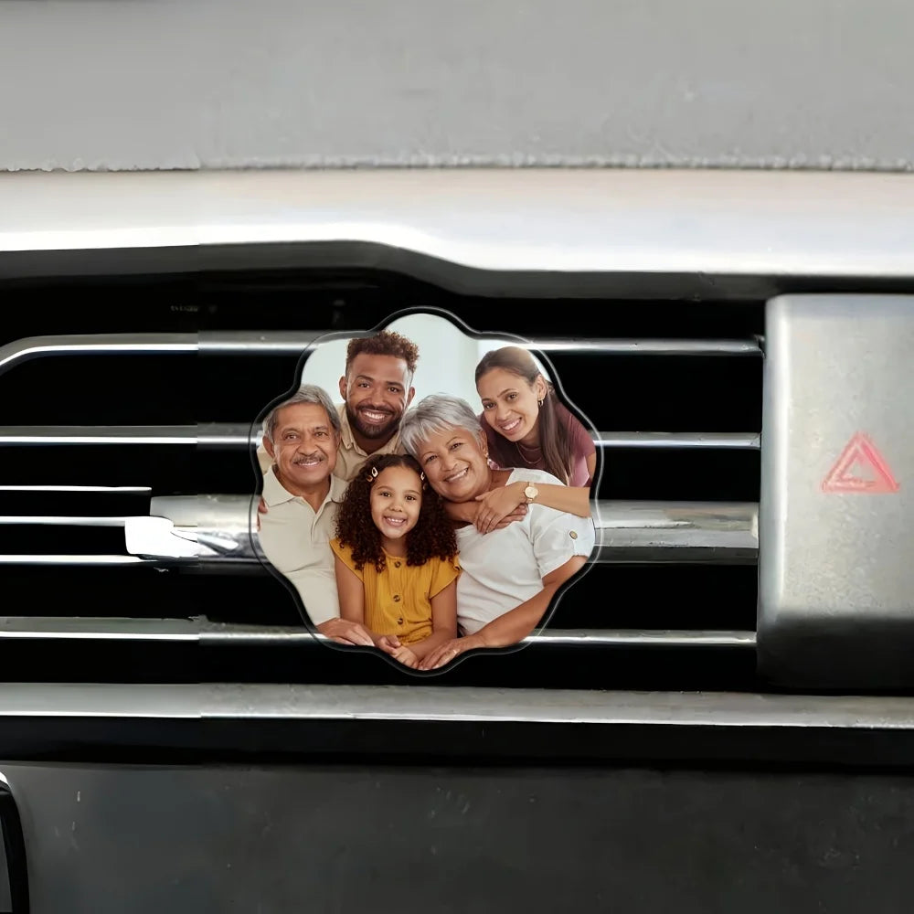 Custom 2D Flat Photo Car Air Vent Clip, Personalized Image Car Vent Ornament, Custom Photo Car Interior Accessory, Custom Gift
