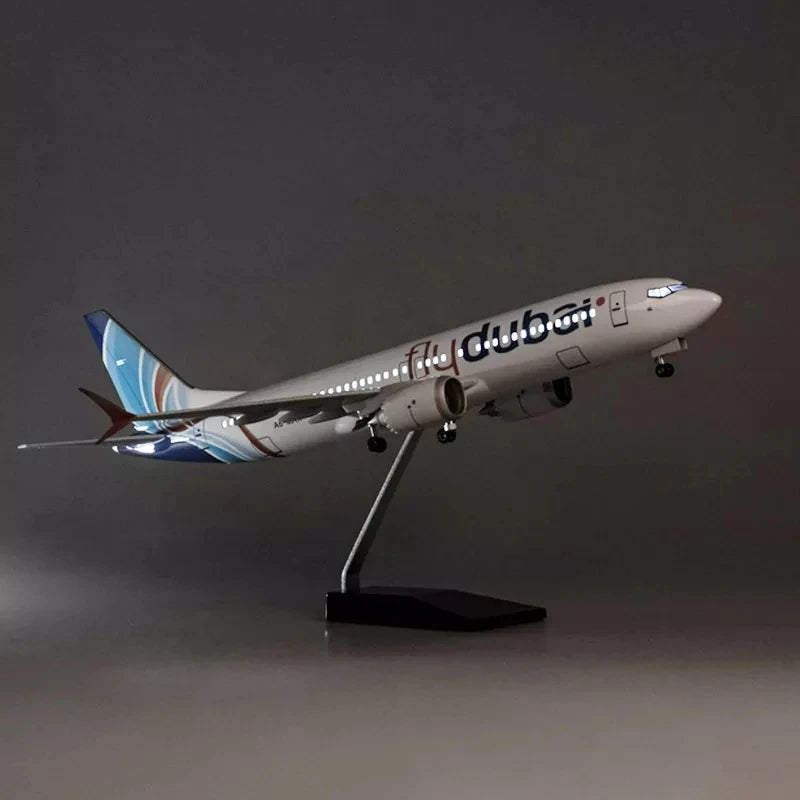 Diecast Souvenir Model 47CM B737 Airways Resin Dubai Airplane With Light Toys Airline Collection Gifts Plane Toys For Kids
