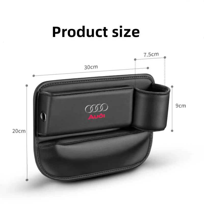 For Audi A3 A4 A5 A6 A7 A8 Q3 Q5 Q7 Q8 RS4 RS5 S3 S4 S5 TT Car Seat Crevice Storage Box Seat Gap Slot With Cup Holder Organizer