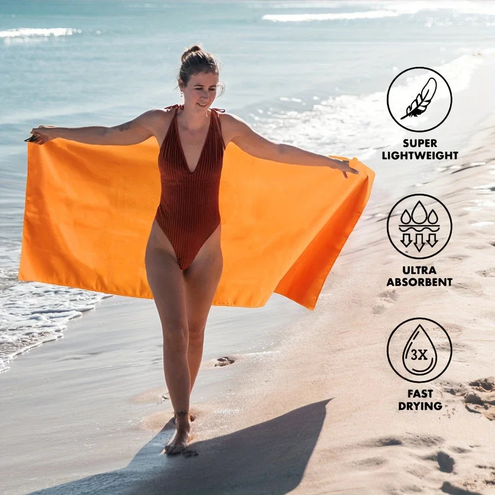 Microfiber Towel With Mesh Bag, Quick Drying Absorbent Towels For Camping, Gym Yoga, Backpacking, Hiking