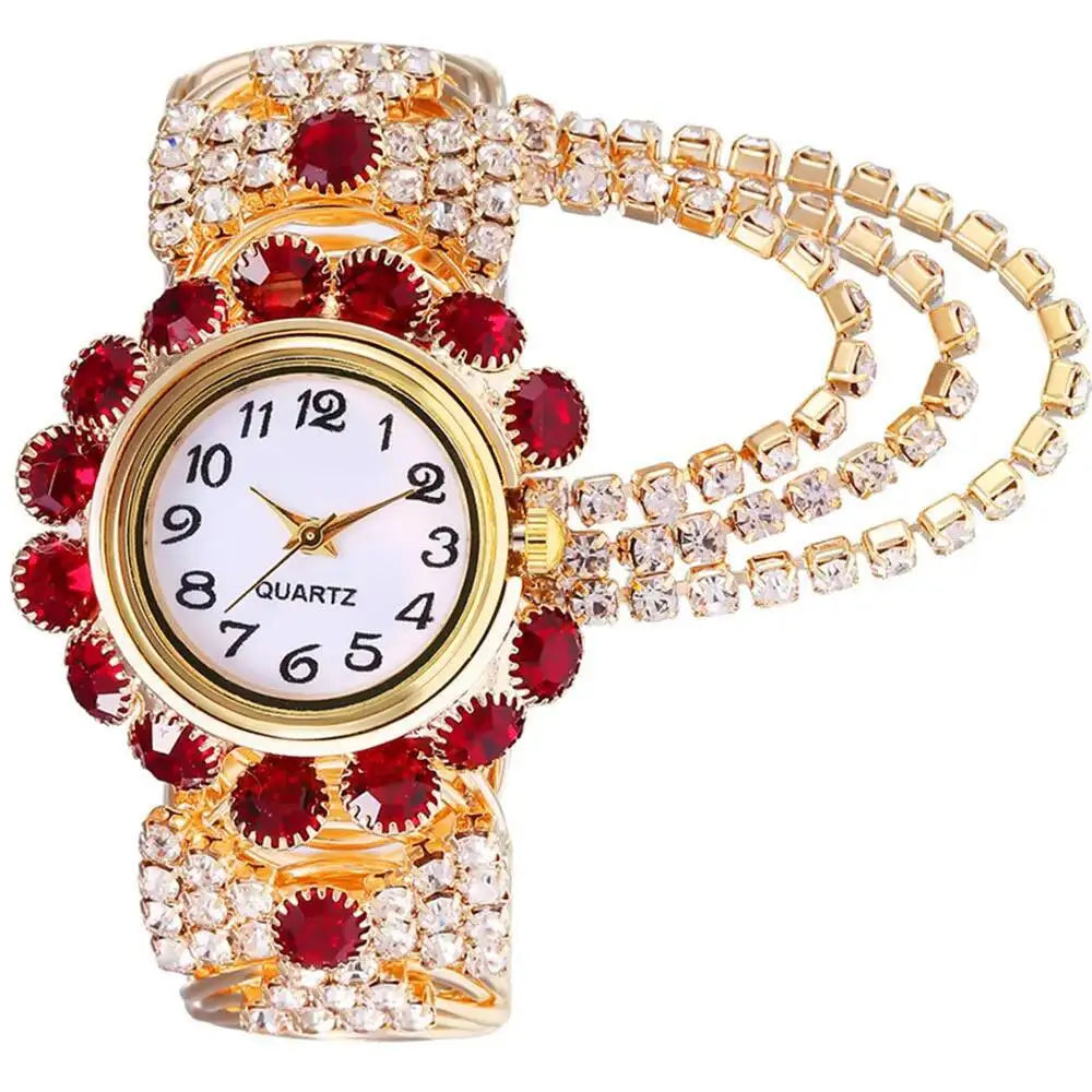 Luxury Rhinestone Women Quartz Watch Fashion Adjustable Bangle Ladies Wristwatch Reloj Mujer