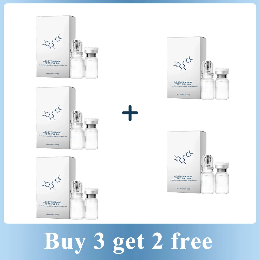 Nano Glow Anti-Aging Serum Kit 2*10ML with Facial Microneedle Roller Hydrating Radiant Youth Skin Home Skin Care