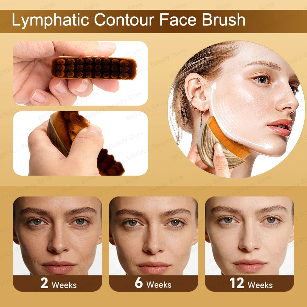 Face Massager Spa Body Brush for Dry Brushing Lymphatic Drainage Dry Skin Blood Circulation Tool for Face and Body Care