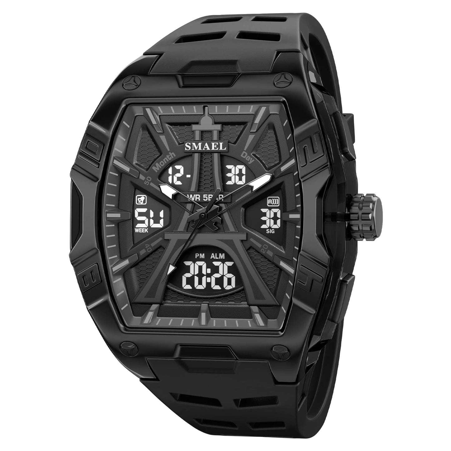 SMAEL Luxury Men Watches Waterproof Luminous Watch For Man High Quality LED Quartz Chronograph Sport  Wristwatches Clock Male