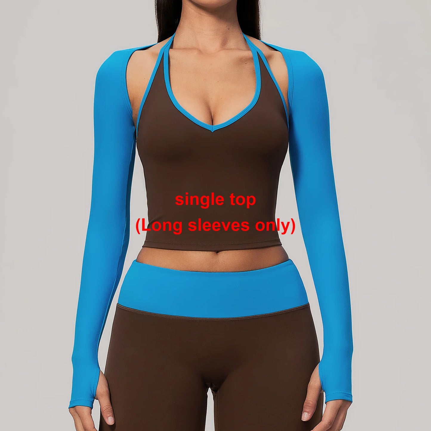 Yoga Long Sleeved Womens Fitness Long Sleeved Running Workout Gym Crop Top Off-Shoulder T-shirt Top With Thumb Holes Activewear