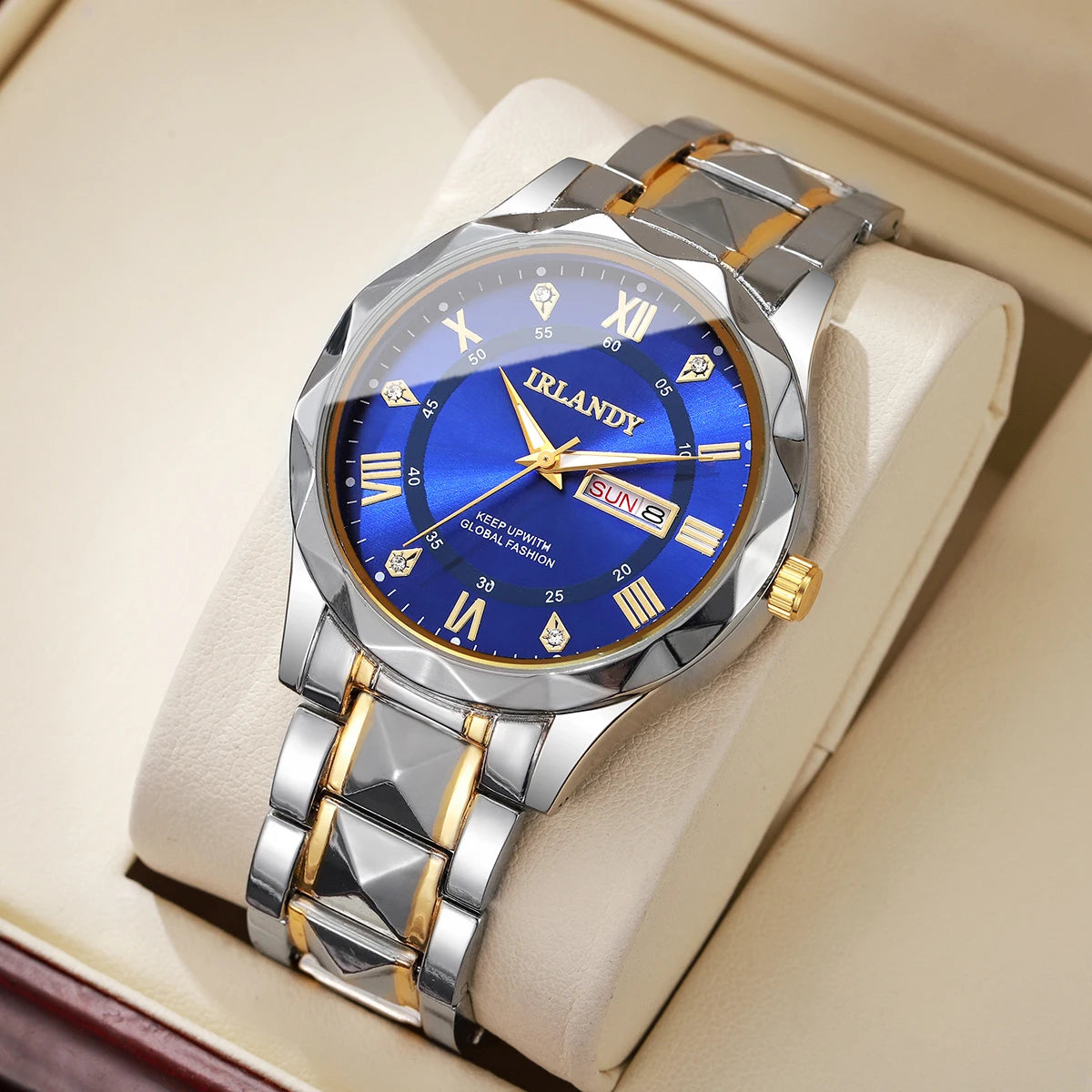 Luxury Men Business Watches Fashion Stainless Steel Band Roma Dial Quartz Watches for Men Clock Reloj Hombre（Without Box）