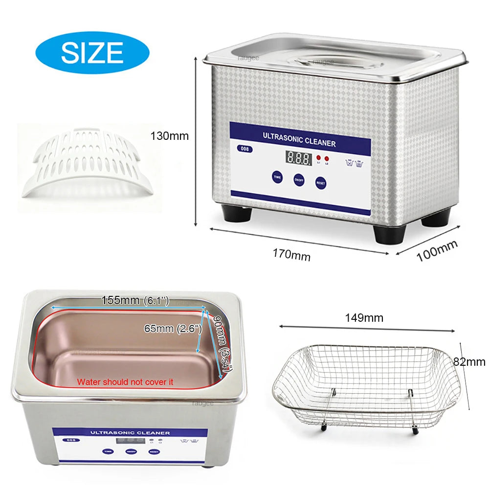 Ultrasonic Cleaner Ultrasound Glasses Jewelry Cleaner 40KHZ High Frequency Ultrasonic Washing Bath for Glasses Jewelry Cleaning