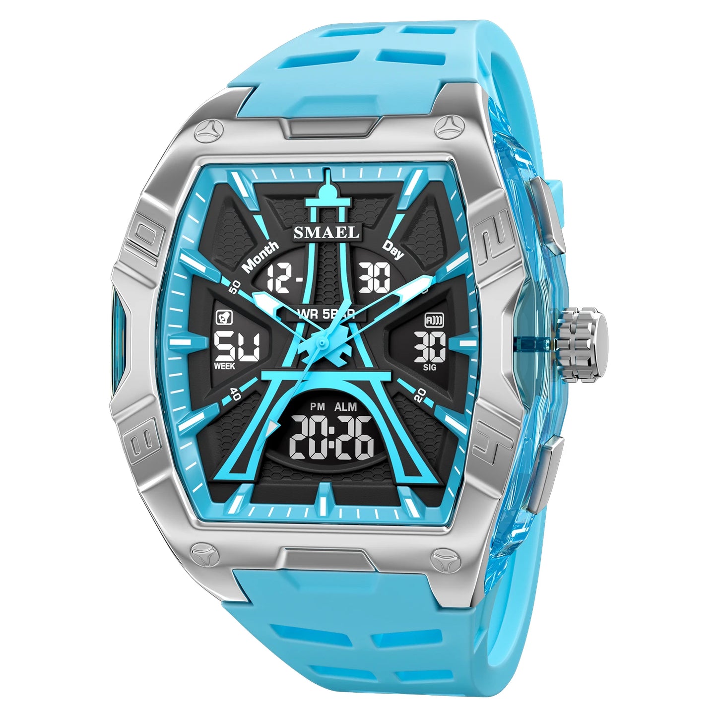SMAEL Luxury Men Watches Waterproof Luminous Watch For Man High Quality LED Quartz Chronograph Sport  Wristwatches Clock Male