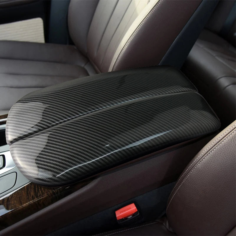 For BMW X5 X6 X7 E70 E71 F15 F16 G05 G06 G07 ABS Carbon Fiber Car Styling Center Console Lid Armrest Box Trim Protective Cover