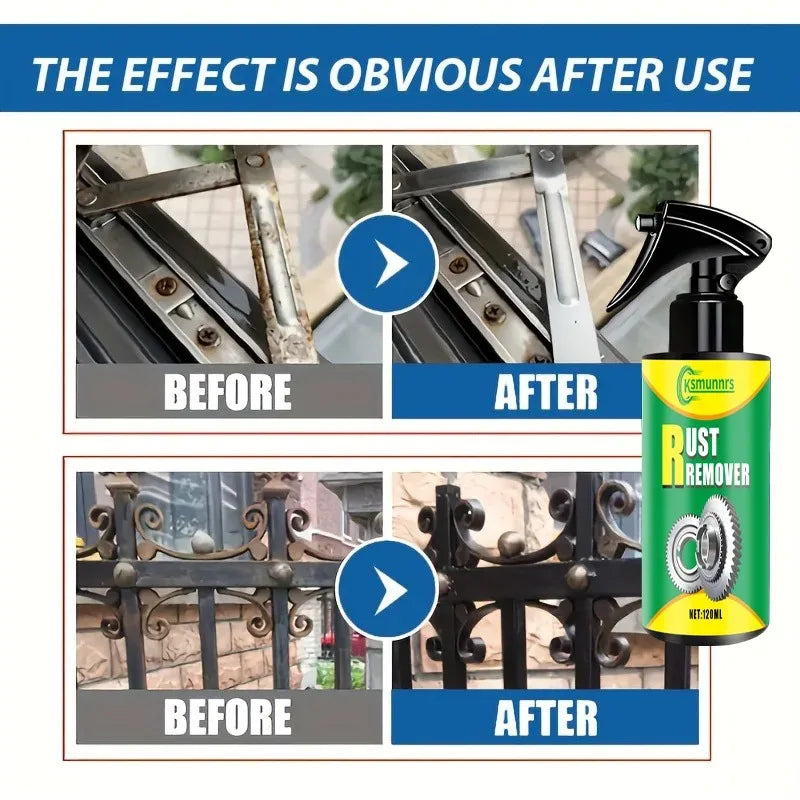 120ml Rust Remover and Lubricant Spray Deep Penetrating Anti Squeak Cleaner for Hinges Chains and Tools