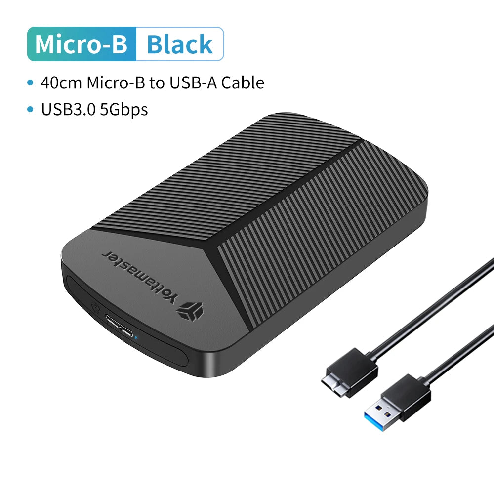 Yottamaster 2.5 Inch HDD Case External SSD Hard Drive Case SATA to USB 3.0 HDD Enclosure for PC Laptop 6Gbps Storage Case Type C