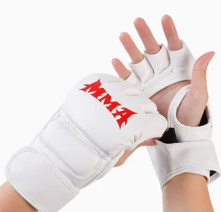 Professional Boxing Training Fitness Gloves Half Finger Leather Cushion for Adult Sanda Boxing UFC Training Sandbag Knuckles