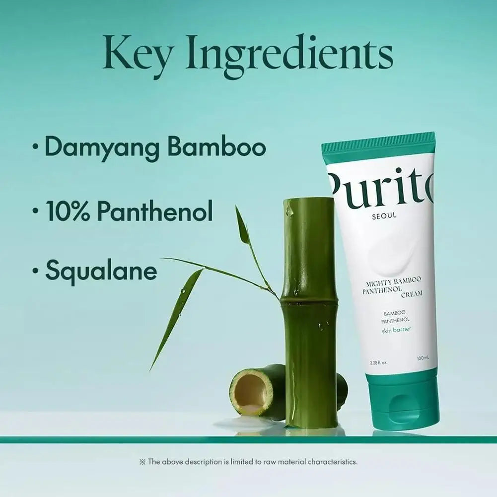 Korea Purito Mighty Bamboo Panthenol Cream 100ml Strengthen Skin Barrier Moisturizing Calming Face Care Cream for Sensitive Skin