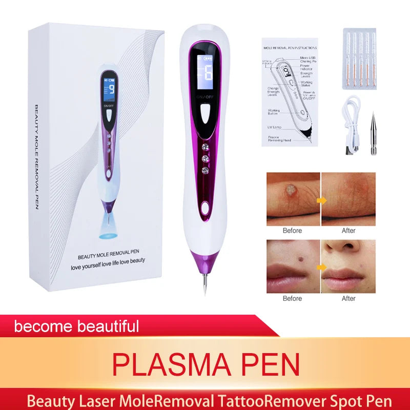 NEW Plasma Pen Mole Removal Pen Sweep Spot Wart Corn Dark Remover LCD Professional 9 Speed Skin Care Salon Beauty Tool LESEN