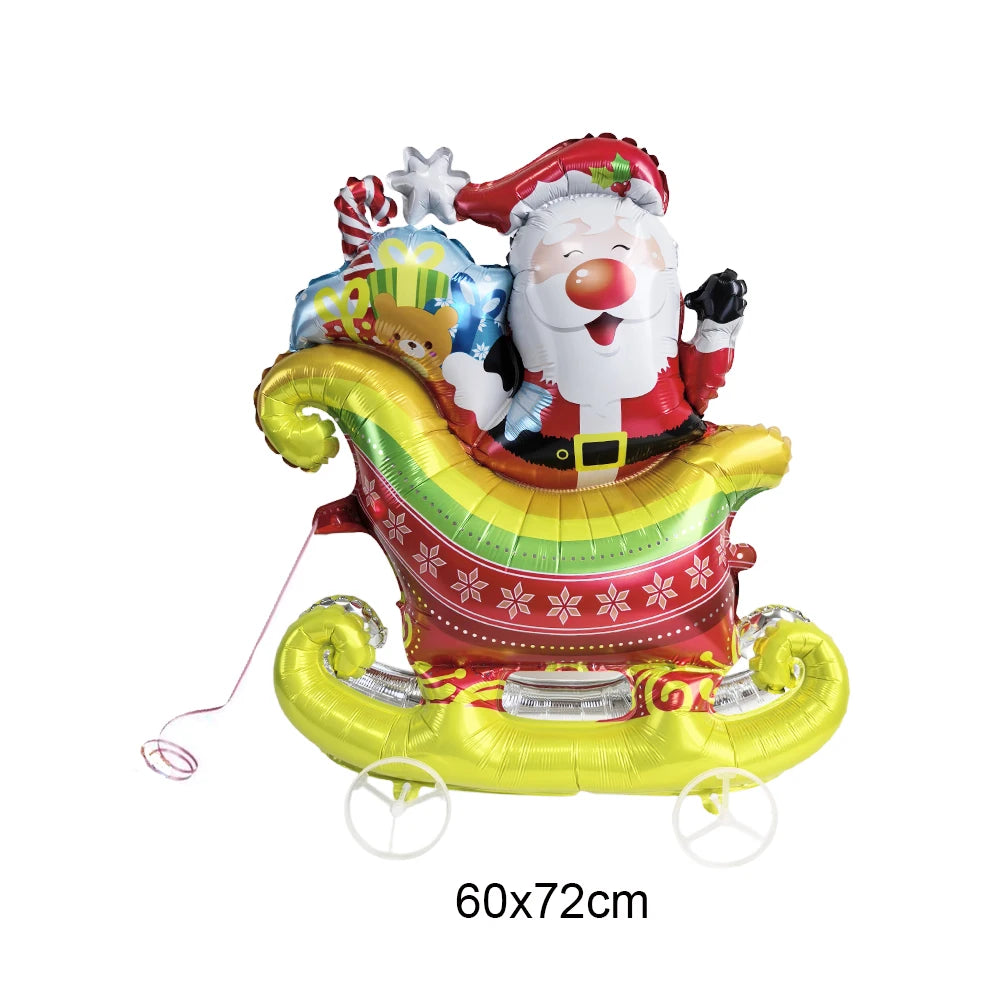 Standing Christmas Santa Claus Foil Balloon Christmas Tree Street Light Balloons Christmas Home Indoor Party Decorations New Yea