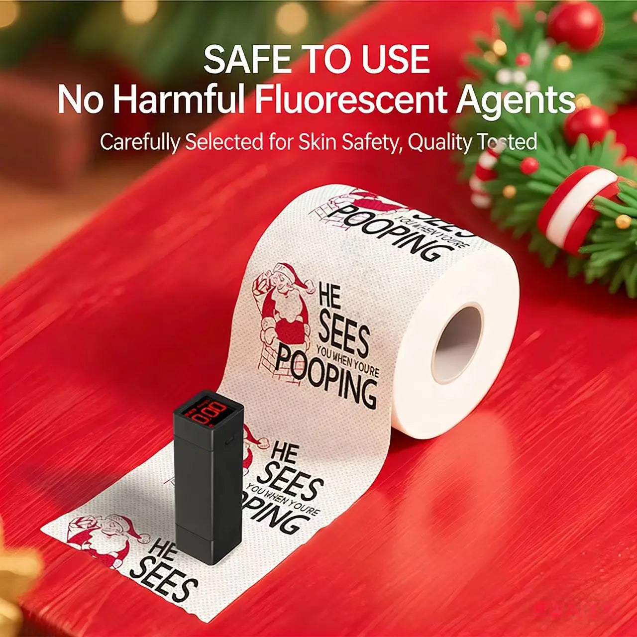 Christmas Toilet Roll Paper, Happy 2026 New Year Supplies, Xmas Tissue Roll Napkin Kitchen Tool, Home Decoration for Holidays