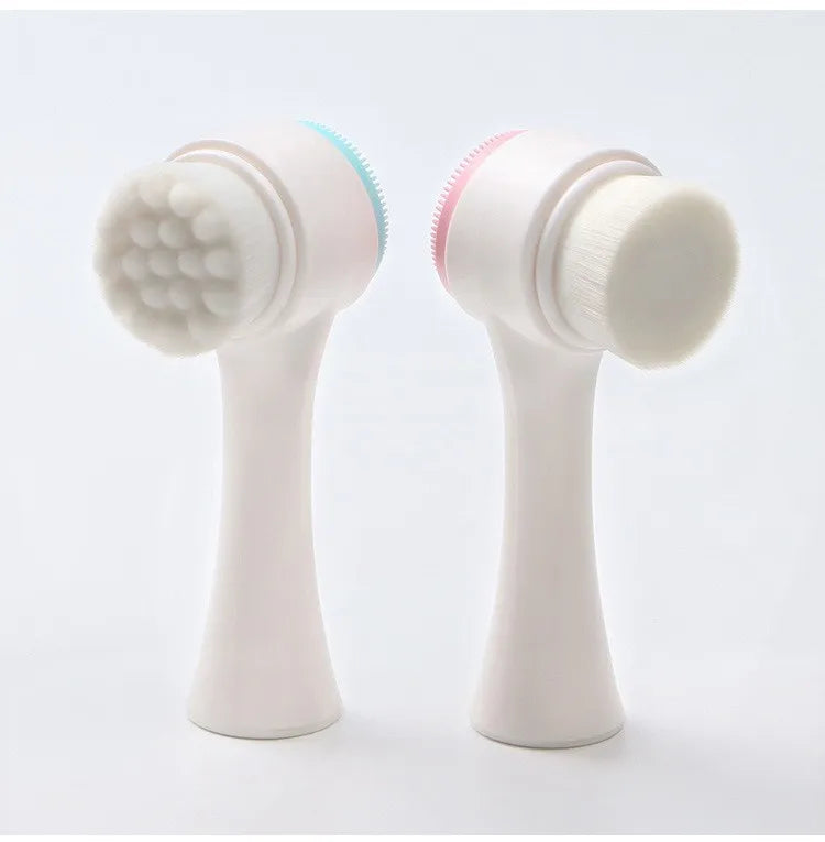 Wholesale 2/5/10PCS Double Side Facial Cleansing Brush Silicone & Soft Hair Manual Massage Facial Wash Brush Makeup Remove Tools