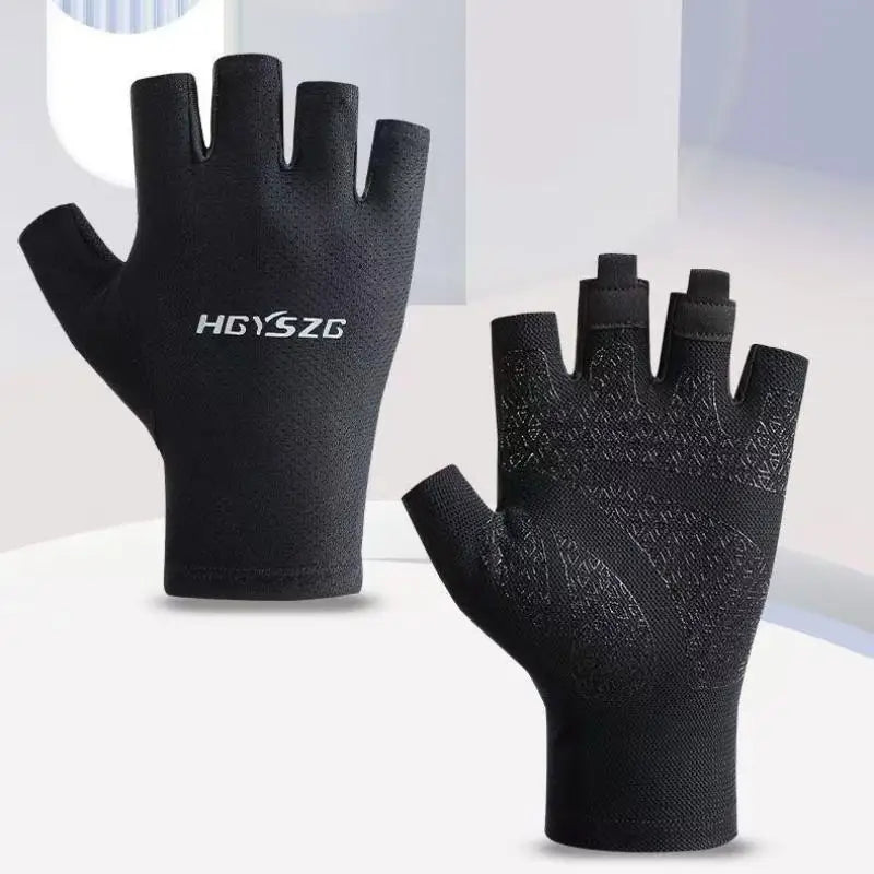 Anti-Slip Shock Absorbing Half Finger Gloves Breathable Fingerless Bike Riding Gym Gloves for Men and Women